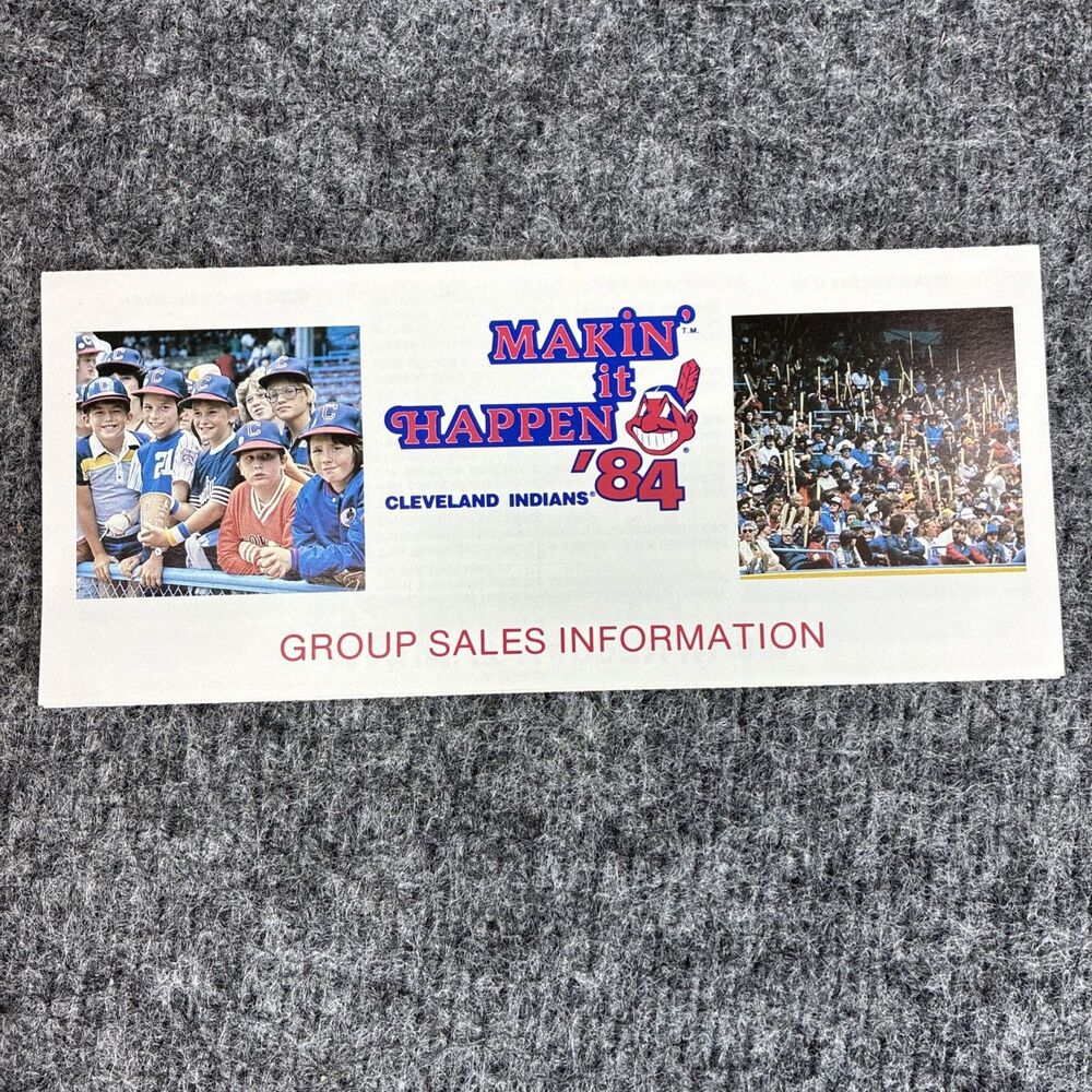 Vintage 1984 Cleveland Indians Group Sales Guide Schedule Chief Wahoo